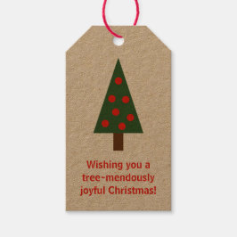 Minimalistische "Boom-leugenachtige" Kerstmis Cadeaulabel