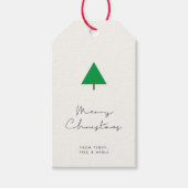 Minimalistische boom vrolijk kerstfeest cadeaulabel (Voorkant)