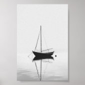 Minimalistische bootfotografie in monochroom poster (Voorkant)