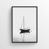 Minimalistische bootfotografie in monochroom poster