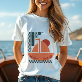 Minimalistische bootillustratie t-shirt