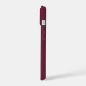 Minimalistische bordeaux wijn gepersonaliseerd iPhone 15 case (Linkerkant)