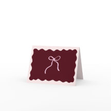Minimalistische bordeauxrode opgevouwen dankkaart