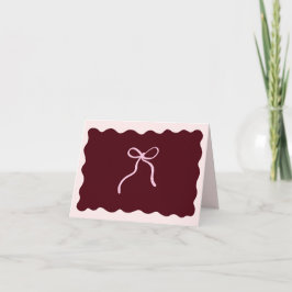 Minimalistische bordeauxrode opgevouwen dankkaart  bedankkaart