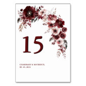 Minimalistische bordeauxrode trouwdag kaart (Achterkant)