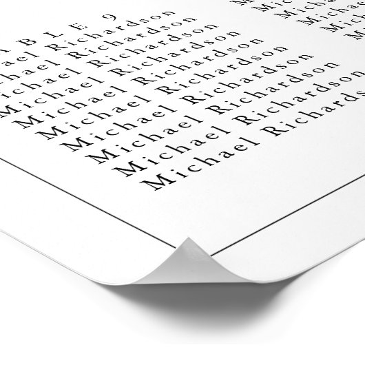 Minimalistische Border Bruiloft 12 Tafel Zitkaarte Poster (Hoek)