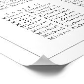 Minimalistische Border Bruiloft 16 Tafel Zitkaarte Poster (Hoek)