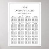 Minimalistische Border Bruiloft 16 Tafel Zitkaarte Poster (Voorkant)