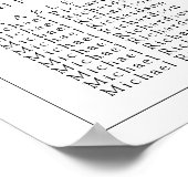 Minimalistische Border Bruiloft 18 Tafel Zitkaarte Poster (Hoek)