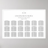Minimalistische Border Bruiloft 18 Tafel Zitkaarte Poster (Voorkant)