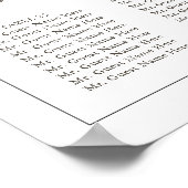 Minimalistische Border Bruiloft 30 Tafel Zitkaarte Poster (Hoek)