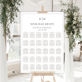 Minimalistische Border Bruiloft 30 Tafel Zitkaarte Poster