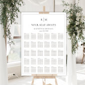 Minimalistische Border Bruiloft 30 Tafel Zitkaarte Poster