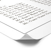 Minimalistische Border Bruiloft 30 Tafel Zitkaarte Poster (Hoek)