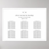 Minimalistische Border Bruiloft 6 Tafel Zitkaarten Poster (Voorkant)
