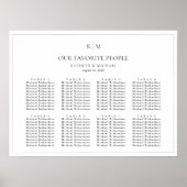 Minimalistische Border Bruiloft 8 Tafel Zitkaarten Poster (Voorkant)