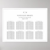 Minimalistische Border Bruiloft 8 Tafel Zitkaarten Poster (Voorkant)