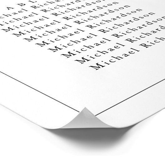 Minimalistische Border Bruiloft 9 Tafel Zitkaarten Poster (Hoek)