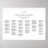 Minimalistische Border Bruiloft Alfabetische zitpl Poster (Voorkant)
