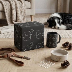 Minimalistische Border Collie Lijn Kunst Honden Gr Cadeaupapier