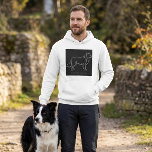 Minimalistische Border Collie Lijn Kunst Honden Gr Hoodie