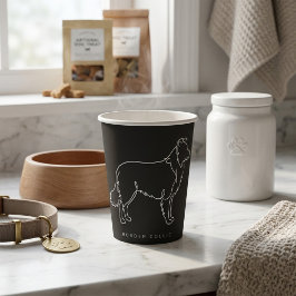 Minimalistische Border Collie lijn kunst honden gr Papieren Bekers