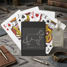 Minimalistische Border Collie Lijn Kunst Honden Gr Pokerkaarten