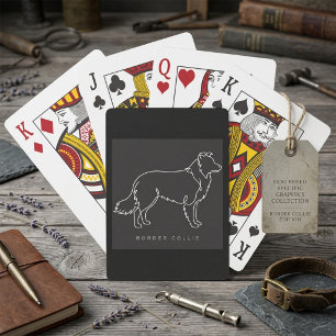 Minimalistische Border Collie Lijn Kunst Honden Gr Pokerkaarten