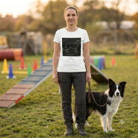 Minimalistische Border Collie Lijn Kunst Honden Gr
