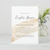 Minimalistische Borstel | Nep gouden streep Koppel Kaart (Staand voorkant)