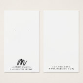Minimalistische borstel script Monogram sieraden o Visitekaartje (Voorkant /achterkant)
