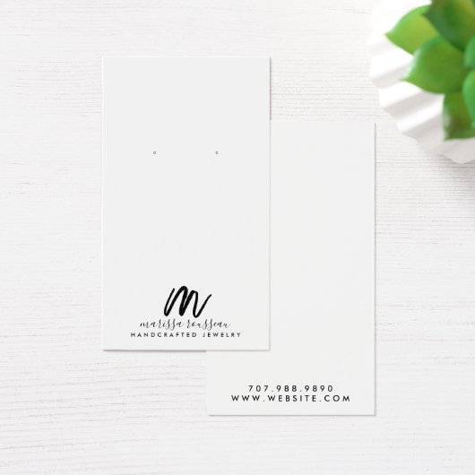 Minimalistische borstel script Monogram sieraden o Visitekaartje (Bureau)