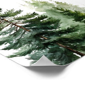 Minimalistische bos pijnbomen bruiloft welkom poster (Hoek)