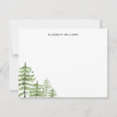 Minimalistische bosbergen Waterverf Notitiekaartje (Voorkant)