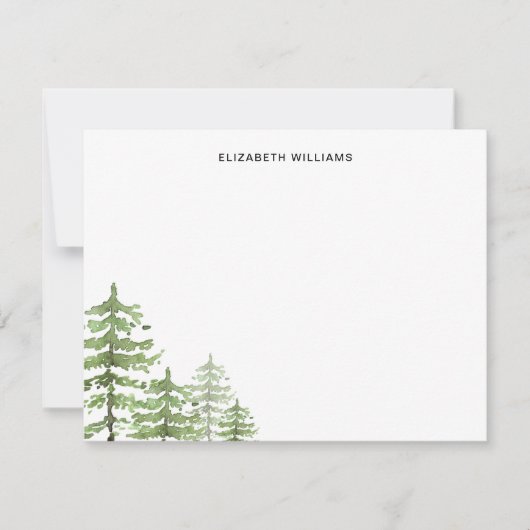 Minimalistische bosbergen Waterverf Notitiekaartje (Voorkant)