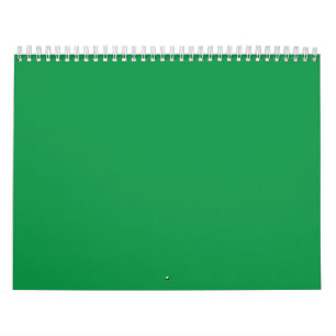 Minimalistische bosgroene effen kleurontwerp kalender