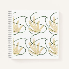 Minimalistische bosgroene en beige abstracte botan notitieboek