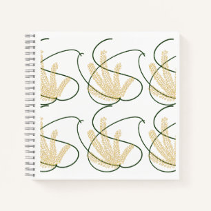 Minimalistische bosgroene en beige abstracte botan notitieboek