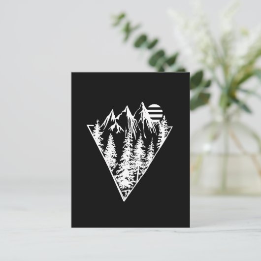 Minimalistische bosscène met dennenbomen briefkaart (Staand voorkant)