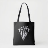 Minimalistische bosscène met dennenbomen tote bag (Voorkant)