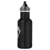 Minimalistische bosscène met dennenbomen waterfles  (Rechts)