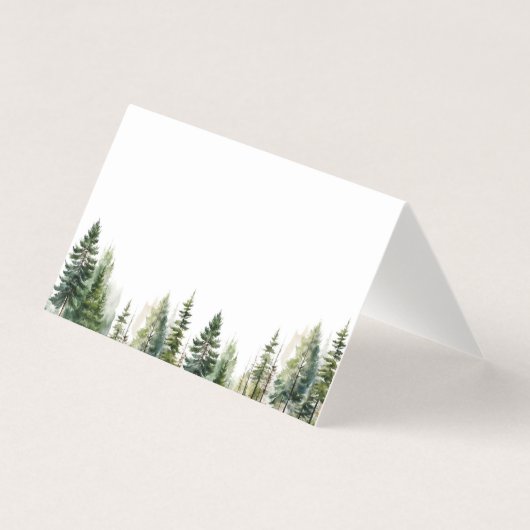 Minimalistische bossen pijnbomen bruiloft Place ka Kaart (Voorkant)