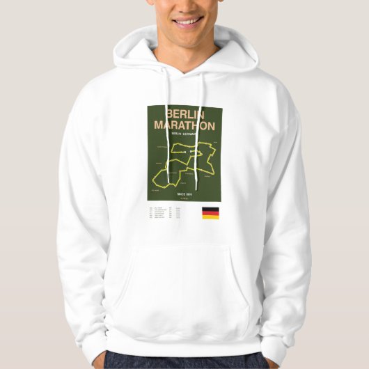 Minimalistische Boston Marathon Lijnprint Hoodie (Voorkant)