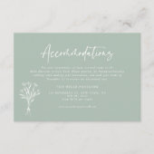 Minimalistische Botanicals Sage Groene Accommodati Informatiekaartje (Voorkant)