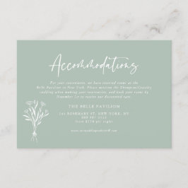 Minimalistische Botanicals Sage Groene Accommodati Informatiekaartje