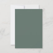Minimalistische Botanicals Sage Groene Bruiloft RSVP Kaartje (Achterkant)