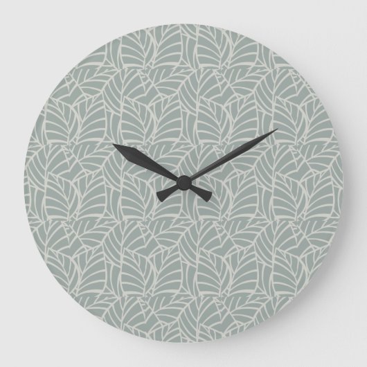Minimalistische Botanische Aderen Grote Klok (Voorkant)