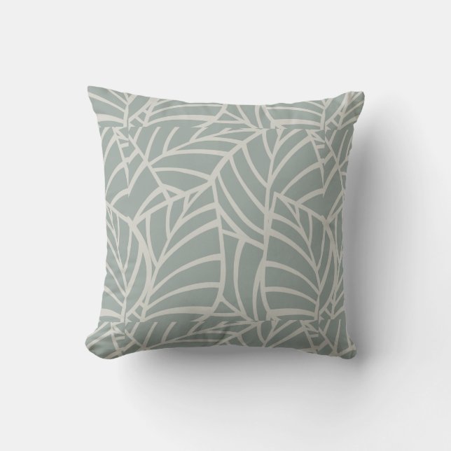 Minimalistische botanische aderen Worpkussen Kussen (Voorkant)