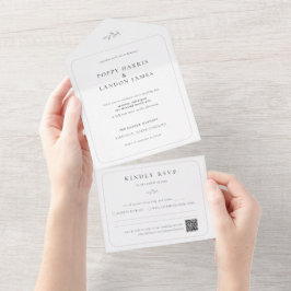 Minimalistische botanische all in one bruiloft uit uitnodiging