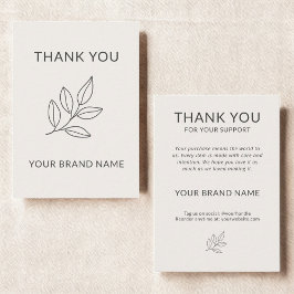 Minimalistische Botanische Bedanktkaart voor Klein Notitiekaartje